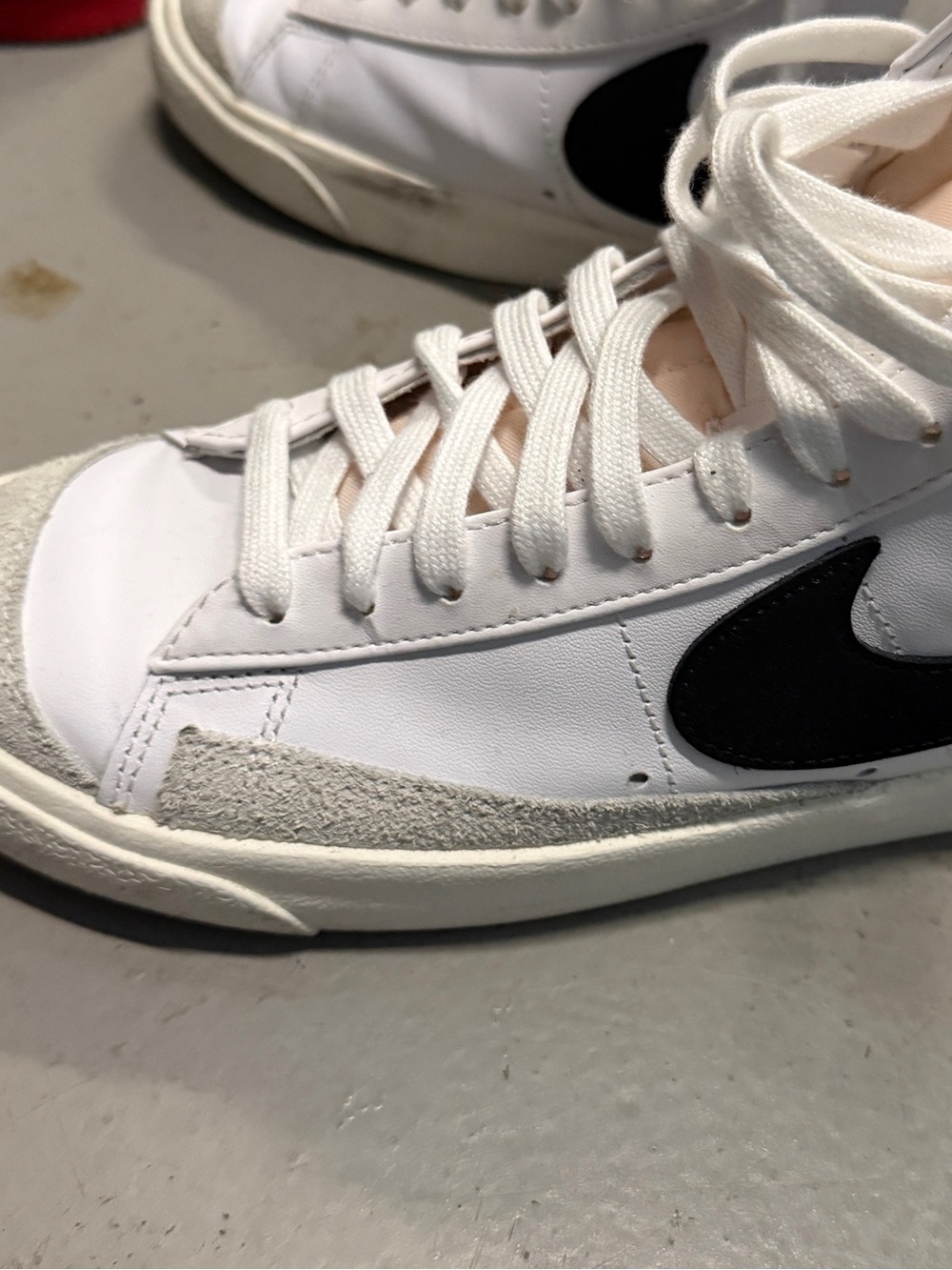 Nike White and Black Low-Top Blazer-Style Sneakers